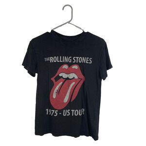Rolling Stones T-Shirt Sz XS Womens Distressed Band Tee Black